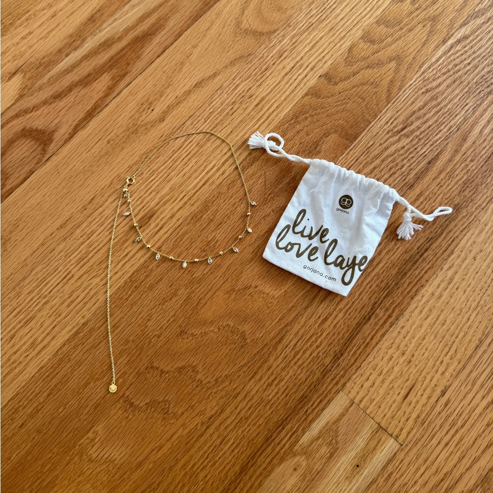 Gorjana Delicate gold necklace with tiny gems choker